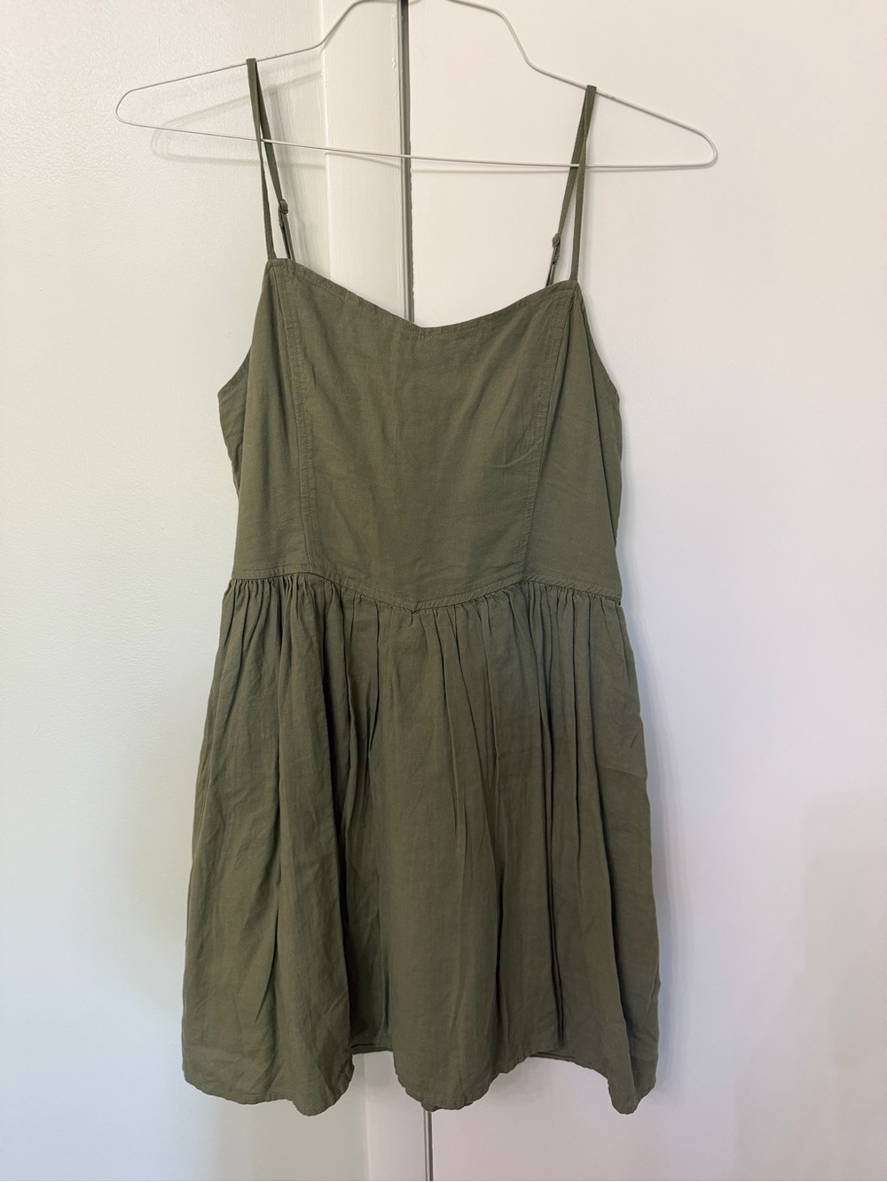 American Eagle Outfitters Olive Green Mini Sundress